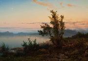 Cornelis Lieste Landscape with Crescent Moon oil